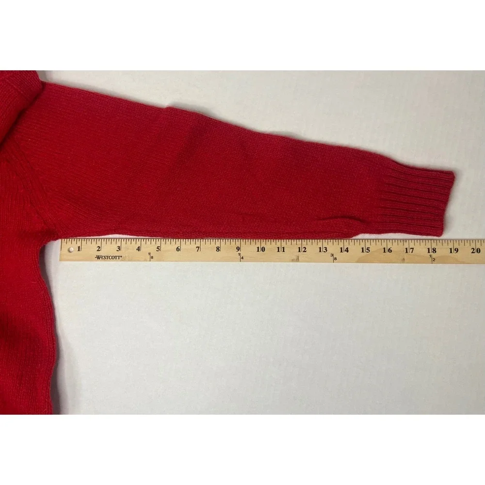 Steeplechase Red Wool Blend Crewneck Sweater Mens XL Solid‎ Long Sleeve Knit